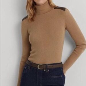 Ralph Lauren Women's Tan Turtleneck Sweater Large